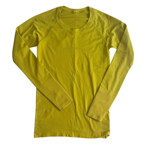 Lululemon Swiftly Tech Long Sleeve Shirt 2.0 - Yellow Serpentine SZ 6 - Picture 2 of 6